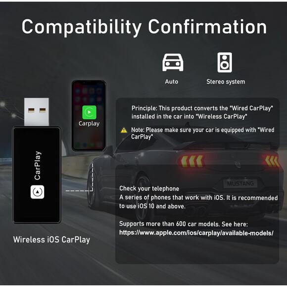 Wired to Wireless CarPlay Adapter - Picture 6 of 6